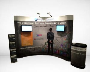 10' Curved Pop up with Monitor Mounts
