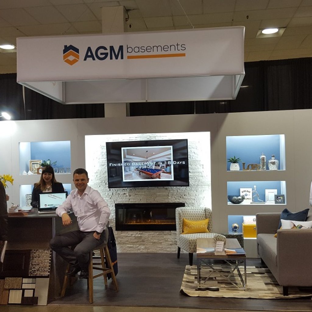Busy AGM Basements Trade Show Booth