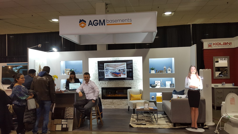 Busy AGM Basements Trade Show Booth