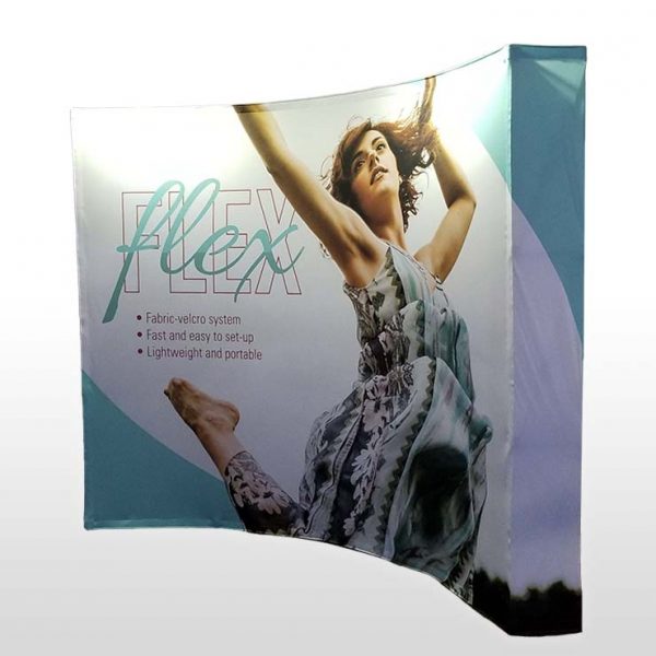 FLEX Horizontal Curved Hop Up, 10ft-square Portable Tradeshow Display