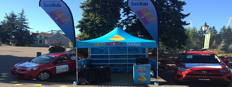 Outdoor Tent and Flags