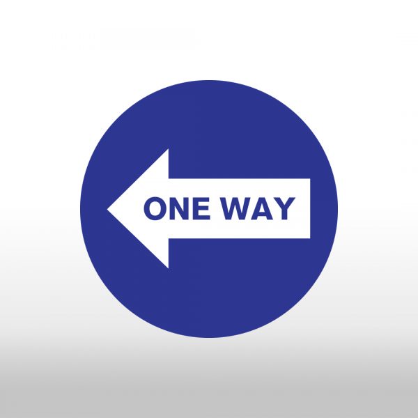 One Way 12” X 12″ ROUND DECALS