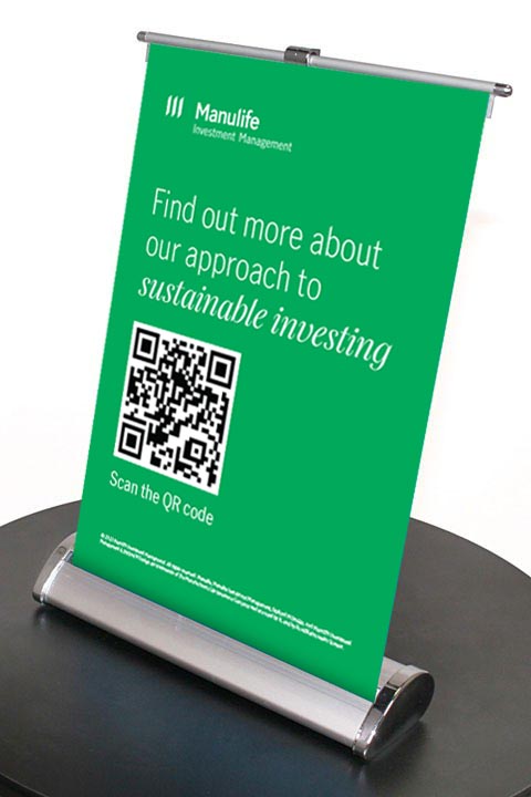 Manulife Table Top Banner Stand
